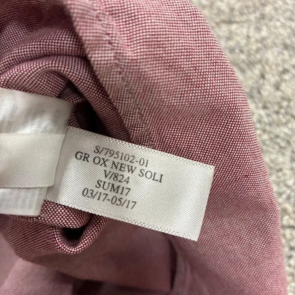 Banana Republic Grant Fit Oxford Button Down Shirt Mens XL Pink Cotton